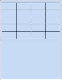 Sheet of 2" x 1" Pastel Blue labels