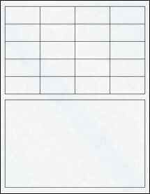 Sheet of 2" x 1" Clear Matte Inkjet labels