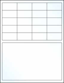 Sheet of 2" x 1" Clear Gloss Inkjet labels