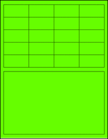 Sheet of 2" x 1" Fluorescent Green labels