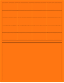 Sheet of 2" x 1" Fluorescent Orange labels