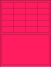 Sheet of 2" x 1" Fluorescent Pink labels