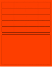 Sheet of 2" x 1" Fluorescent Red labels