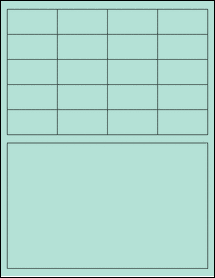 Sheet of 2" x 1" Pastel Green labels