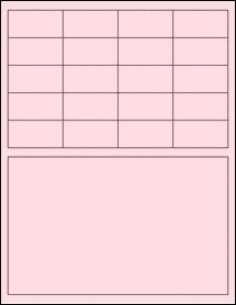 Sheet of 2" x 1" Pastel Pink labels