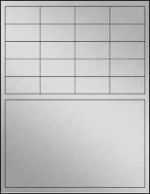 Sheet of 2" x 1" Weatherproof Silver Polyester Laser labels