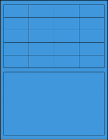 Sheet of 2" x 1" True Blue labels