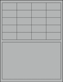 Sheet of 2" x 1" True Gray labels