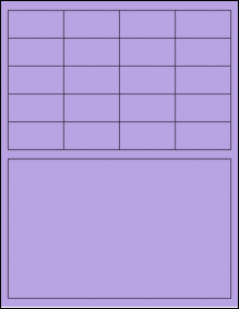 Sheet of 2" x 1" True Purple labels