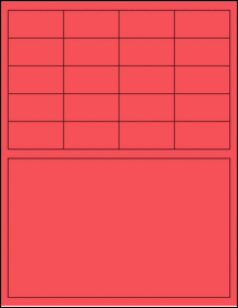 Sheet of 2" x 1" True Red labels