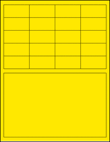 Sheet of 2" x 1" True Yellow labels