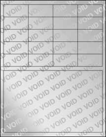 Sheet of 2" x 1" Void Silver Polyester labels