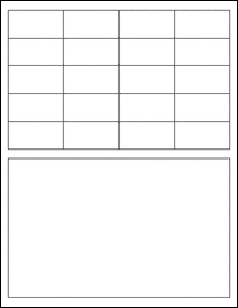 Sheet of 2" x 1" Removable White Matte labels