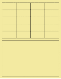 Sheet of 2" x 1" Pastel Yellow labels