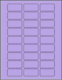 Sheet of 2" x 1" True Purple labels