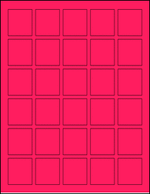 Sheet of 1.37" x 1.5" Fluorescent Pink labels
