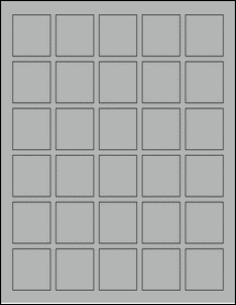 Sheet of 1.37" x 1.5" True Gray labels