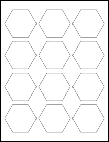 Sheet of 2.5" x 2.1651"  labels