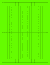 Sheet of 0.3125" x 2.25" Fluorescent Green labels