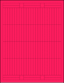Sheet of 0.3125" x 2.25" Fluorescent Pink labels