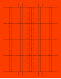 Sheet of 0.3125" x 2.25" Fluorescent Red labels