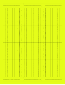 Sheet of 0.3125" x 2.25" Fluorescent Yellow labels