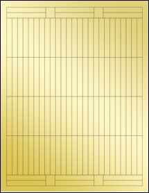 Sheet of 0.3125" x 2.25" Gold Foil Laser labels