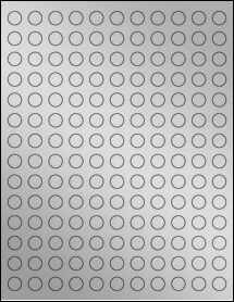 Sheet of 0.5" Circle Weatherproof Silver Polyester Laser labels