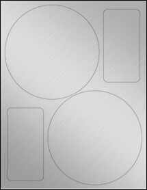 Sheet of 5.5" Circle Weatherproof Silver Polyester Laser labels