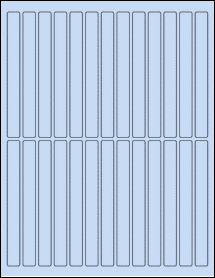 Sheet of 0.5" x 5" Pastel Blue labels
