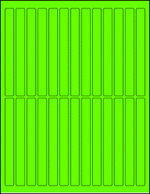 Sheet of 0.5" x 5" Fluorescent Green labels
