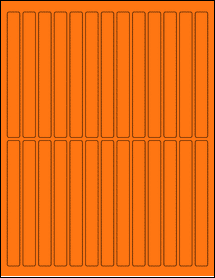 Sheet of 0.5" x 5" Fluorescent Orange labels