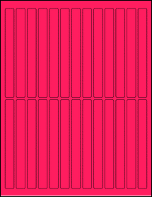 Sheet of 0.5" x 5" Fluorescent Pink labels