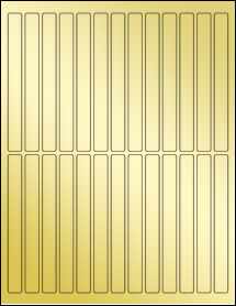 Sheet of 0.5" x 5" Gold Foil Laser labels