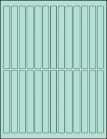 Sheet of 0.5" x 5" Pastel Green labels