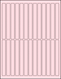 Sheet of 0.5" x 5" Pastel Pink labels