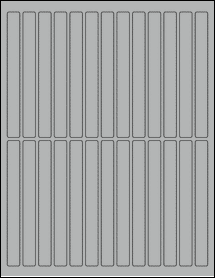 Sheet of 0.5" x 5" True Gray labels