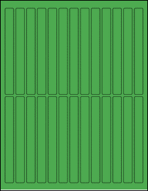 Sheet of 0.5" x 5" True Green labels