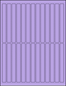 Sheet of 0.5" x 5" True Purple labels