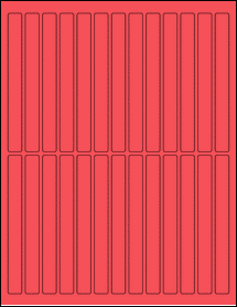Sheet of 0.5" x 5" True Red labels