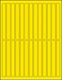 Sheet of 0.5" x 5" True Yellow labels
