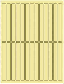 Sheet of 0.5" x 5" Pastel Yellow labels