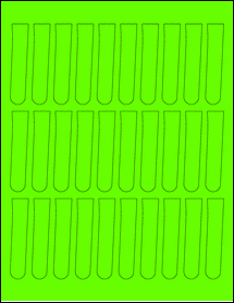 Sheet of 0.6705" x 2.9417" Fluorescent Green labels