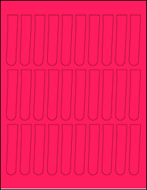 Sheet of 0.6705" x 2.9417" Fluorescent Pink labels