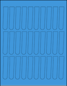 Sheet of 0.6705" x 2.9417" True Blue labels