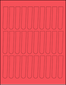 Sheet of 0.6705" x 2.9417" True Red labels