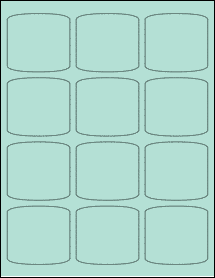 Sheet of 2.5" x 2.325" Pastel Green labels