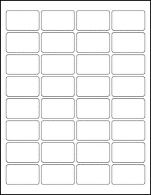 Sheet of 1.875" x 1.125"  labels