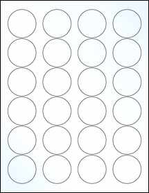 Sheet of 1.67" Circle Clear Gloss Laser labels