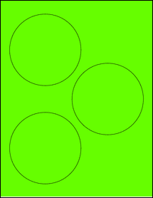Sheet of 4" Circle Fluorescent Green labels